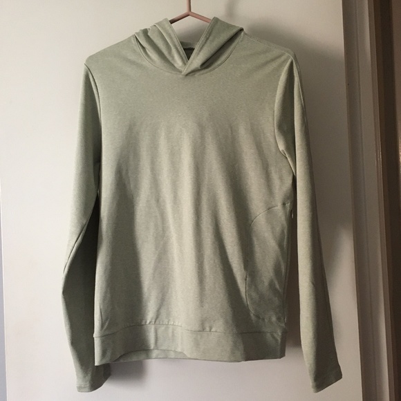 New EVERLANE Heathered Green Opal RENEW AIR Scuba Sweat Shirt Hoodie XS - Picture 2 of 8